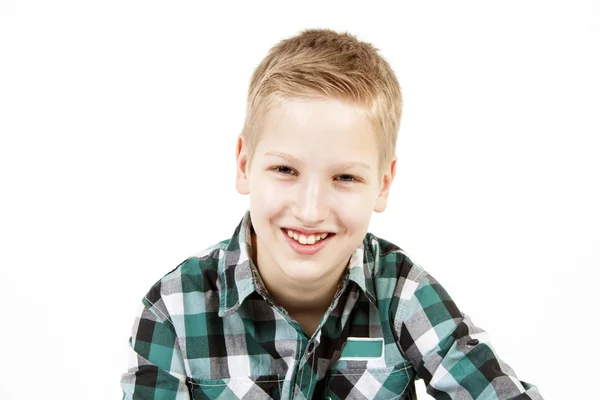 Retrato de niño aislado en blanco —  Fotos de Stock