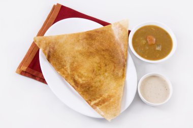 Masala dosa Hint turşusu ve sambaar ile