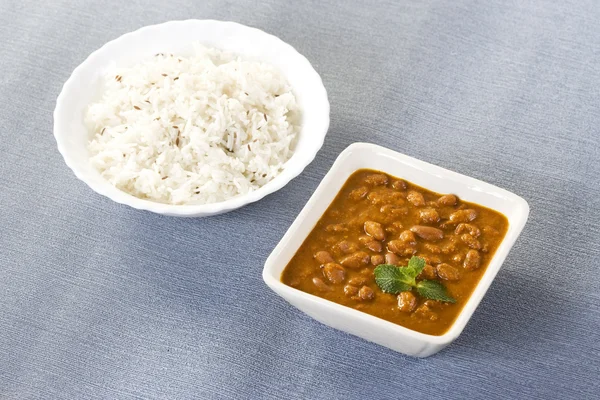 Pirinç & kırmızı Barbunya veya rajma, Hint yemeği — Stok fotoğraf