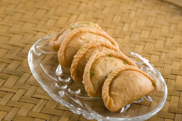 Gujiya, doce indiano — Fotografia de Stock