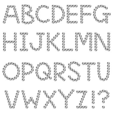 Rhinestones fonts,capital letter clipart