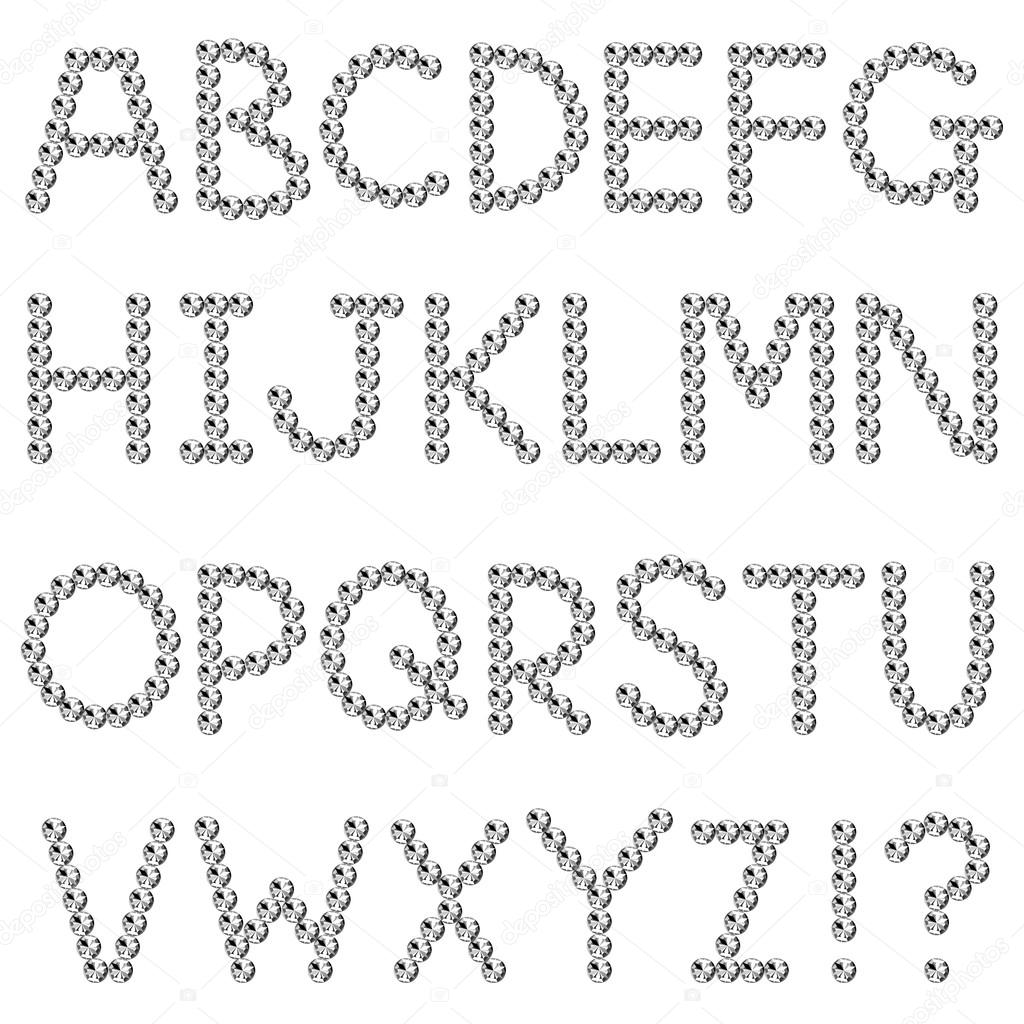 Rhinestones fonts,capital letter