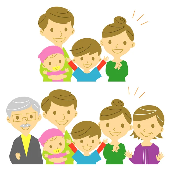 Famille, heureux, souriant — Image vectorielle