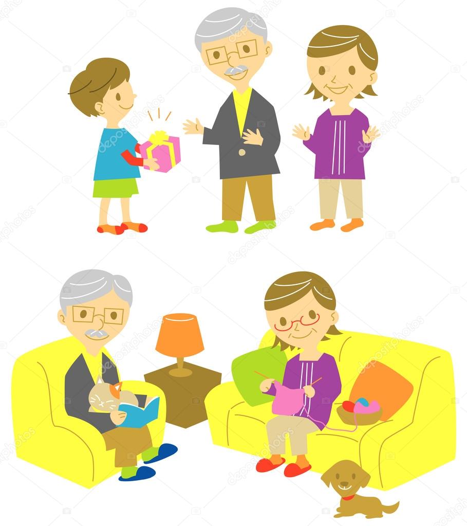 gift for grand paraents, old couple on sofa