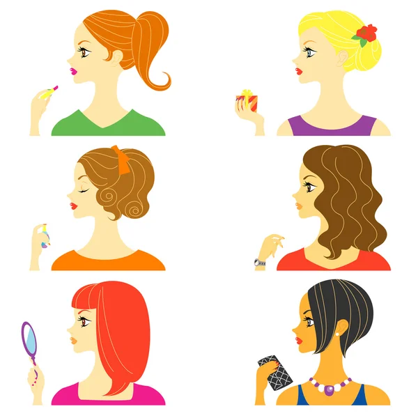 Perfil de mujer — Vector de stock