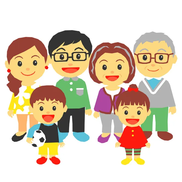 Famille de trois générations — Image vectorielle