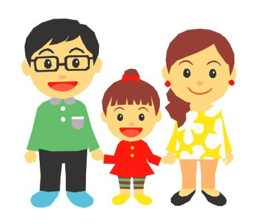 Baba, anne ve kızı