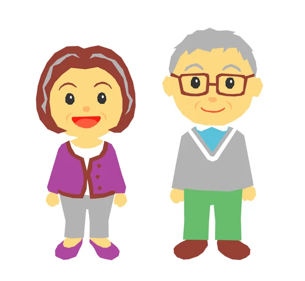 Old couple, smiling — Stock Vector