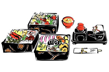 Yeni yıl tatili, kansai için Japon gıda
