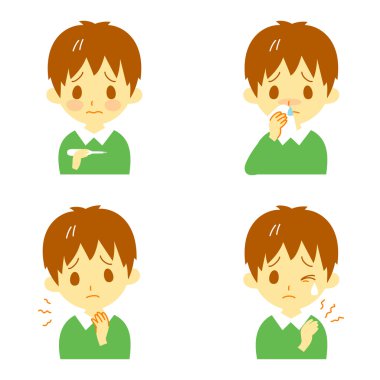 hastalık belirtileri 02, ateş, boğaz, burun, ense, ifadeler, oğlum damlayan