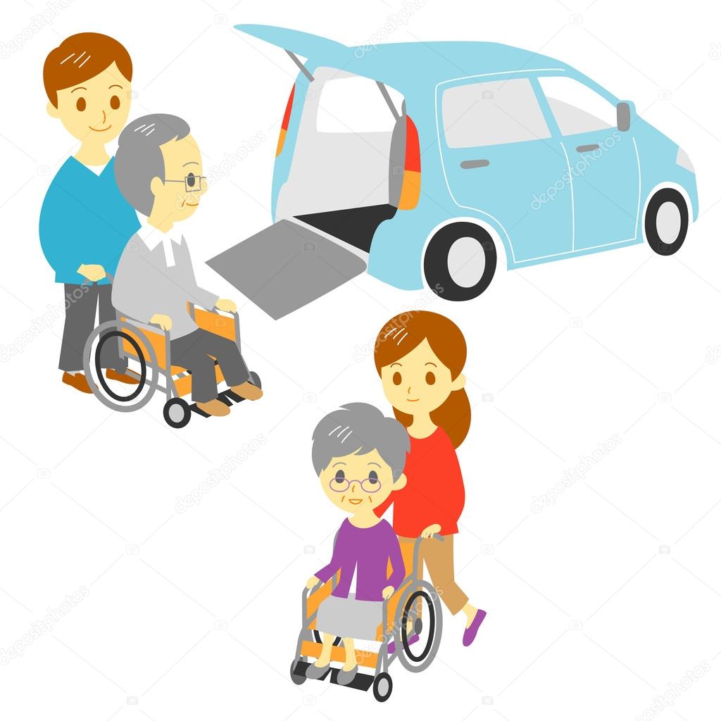 Old in wheelchairs, Adapted Vehicle, family