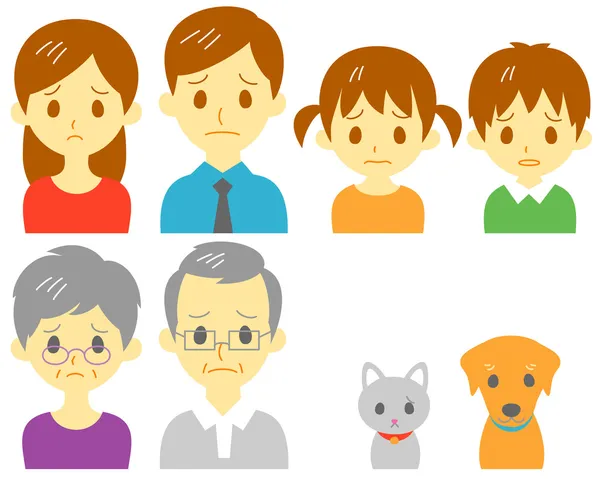 FAMILY, sad expression — Stock Vector