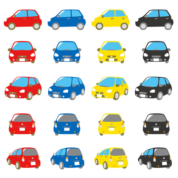 Colorful cars set
