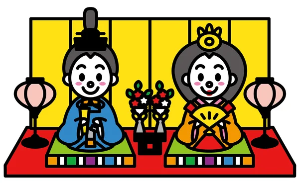 Hinamatsuri, οι κούκλες Φεστιβάλ της Ιαπωνίας — Διανυσματικό Αρχείο