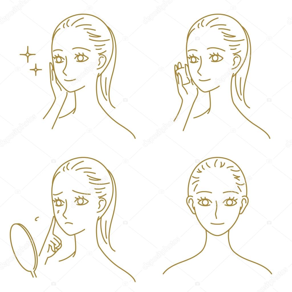 피부 관리, 여성 스톡 벡터 - ©niow 40305473 피부 관리, 여성