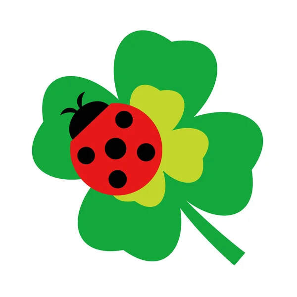 Four Leafed Clover Ladybug Illustration — Stock Photo, Image