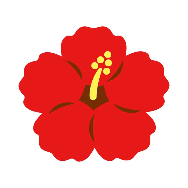 Roter Hibiskus Einfache Design Ikone Illustration — Stockfoto
