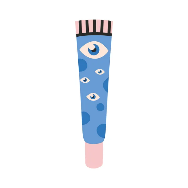 Augencreme Röhrchen Cartoon Stil Gesichtspflege Von Hand Gezeichnet Flaches Design — Stockvektor