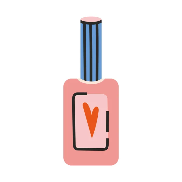 Nagellak Fles Cartoon Stijl Met Hand Getekend Plat Ontwerp Trendy — Stockvector