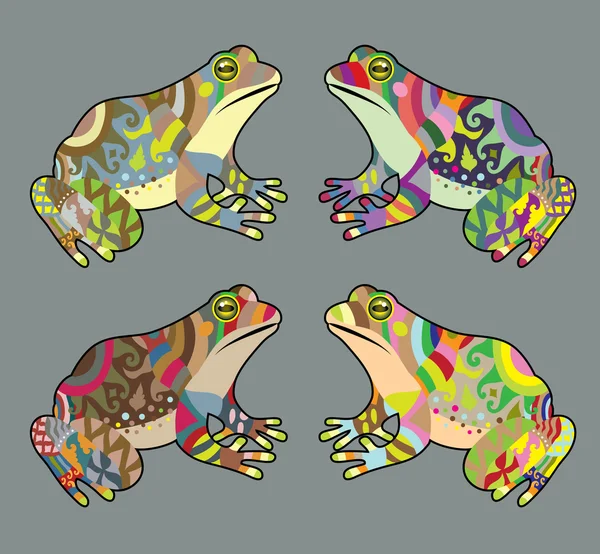 Вектор орнамента лягушки — стоковый вектор