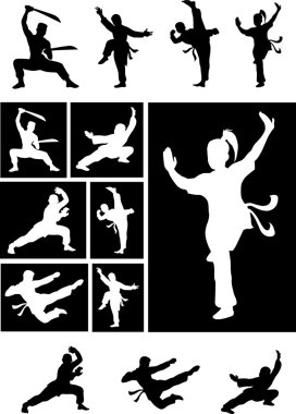 Kung-Fu siluet vektör