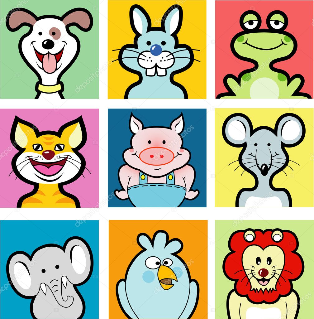 Animal cartoon avatars