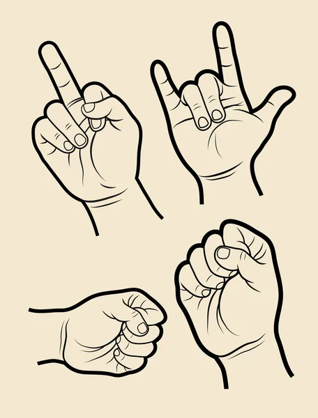 Signos de mano 4 — Vector de stock