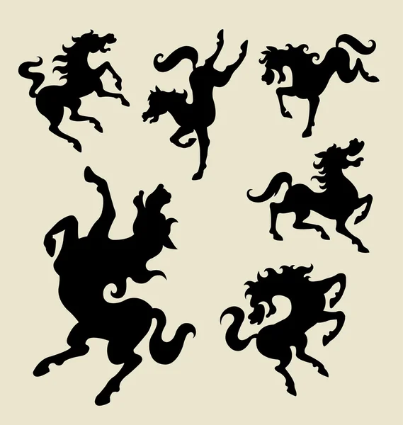 Horse dancing silhouette vector — Stock Vector