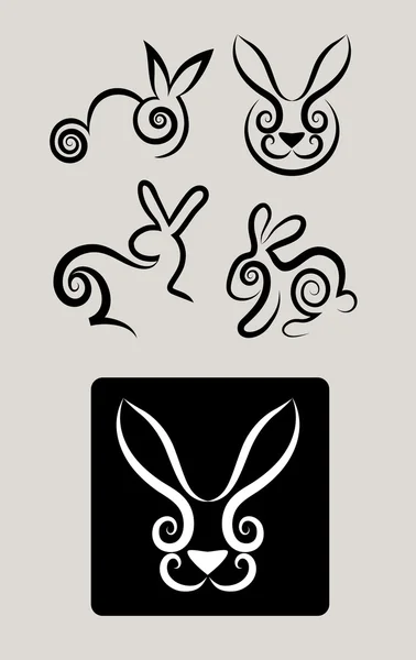 Symboles de lapin vecteur — Image vectorielle