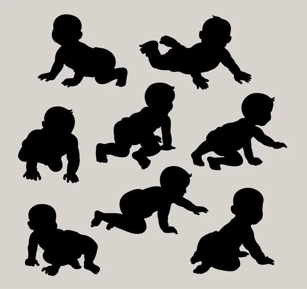 Bebek emekleme silhouettes