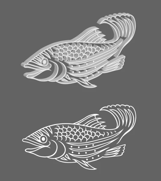 Vector de alivio de peces — Vector de stock