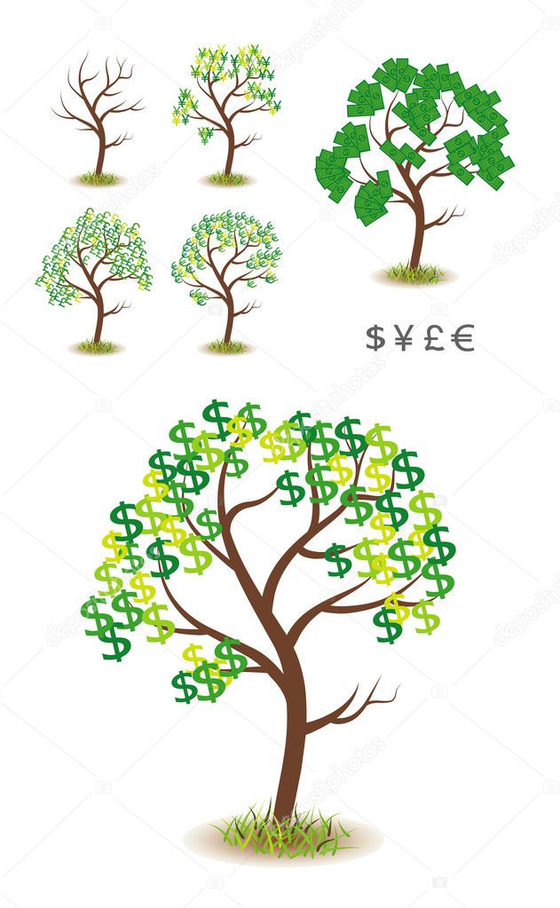 Imagination concept of money tree. Good use for any design you want.
