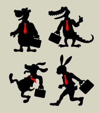 hayvan iş silhouettes