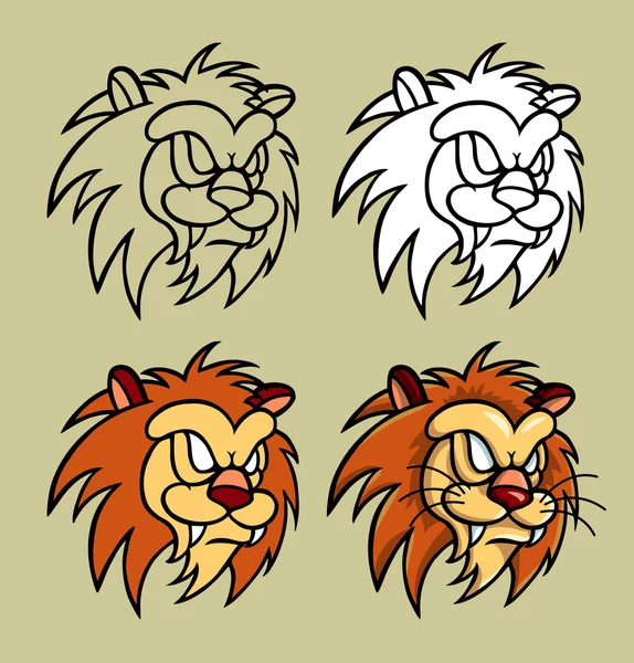 Lion Head Character — Stock Vector