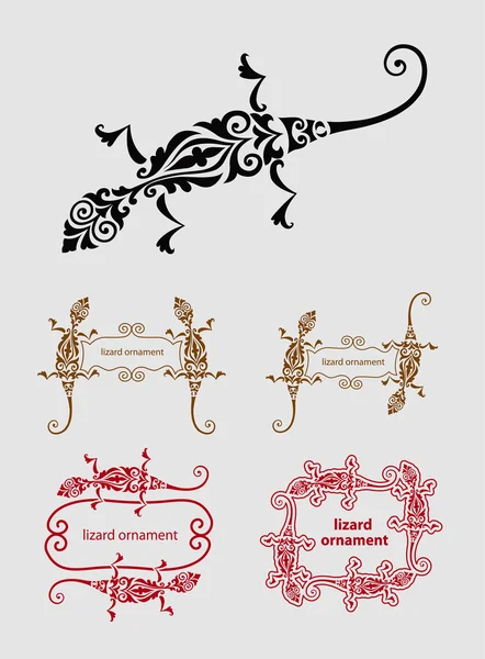 Lizard Ornament Decoration — Stock Vector