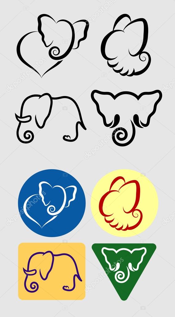 Nice, clean and smooth vector. Simple elephant symbols. Good use for your symbol, logo, sticker, or any design you want. Easy to use, edit, or change color.