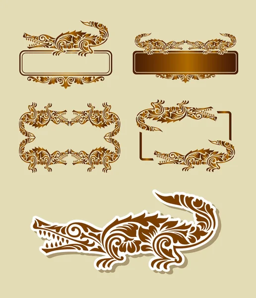 Crocodile pattern ornament decoration — Stock Vector