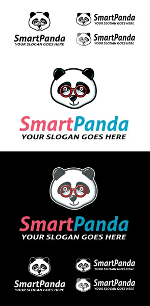 Símbolo panda inteligente — Vector de stock