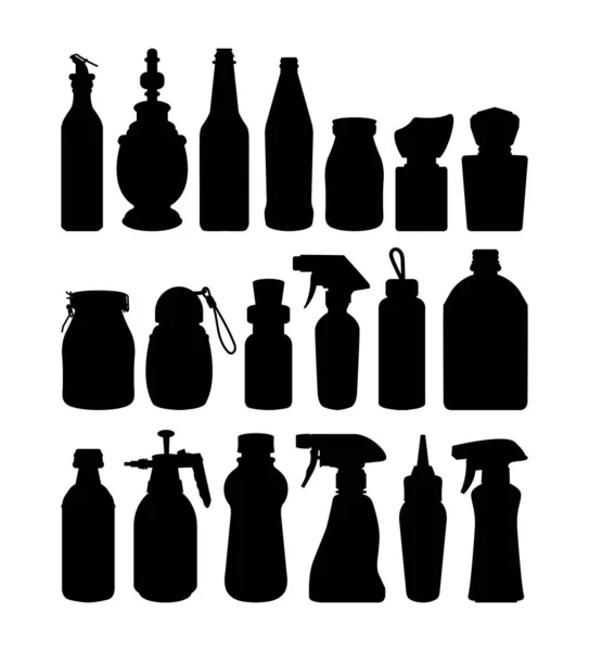 Bottle Silhouettes Good Use Symbol Logo Icon Mascot Any Design — Stock Vector