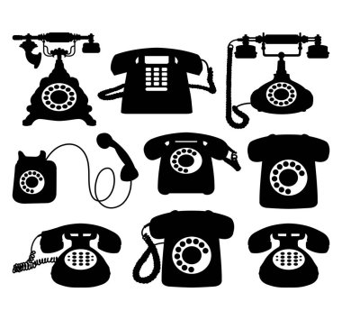 Klasik telefon silueti istediğiniz herhangi bir tasarım için kullanılabilir.