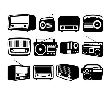 Klasik radyo illüstrasyonu istediğiniz tasarım için iyi bir kullanım.
