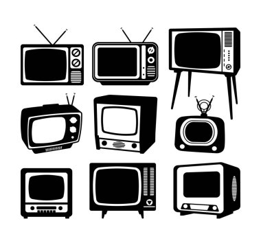 Klasik televizyon illüstrasyonu, istediğiniz tasarım için iyi bir kullanım