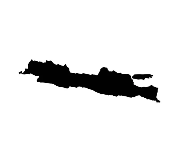 ジャワ島の地図のシルエット インドネシア地域 黒の形のイラスト サイン シンボル アイコン マスコット またはあなたが望むデザインに適しています — ストックベクタ