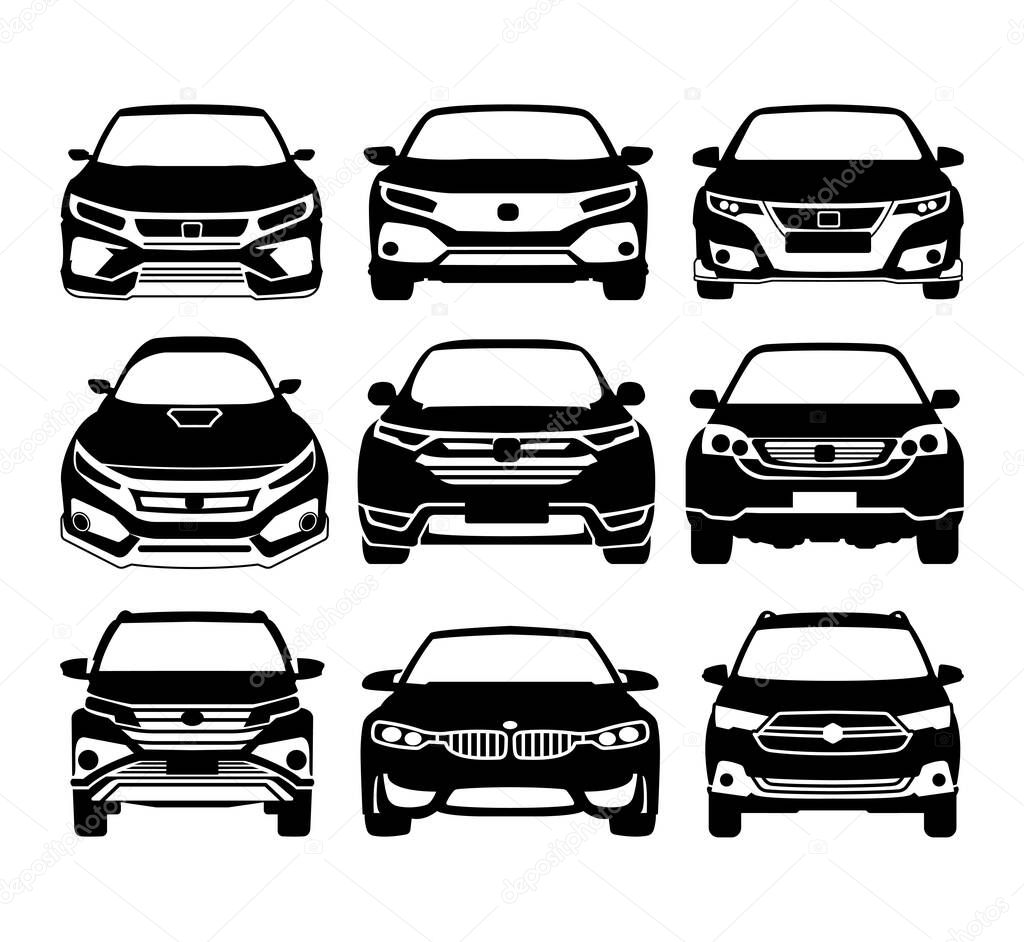 car transportation front view illustration good use for symbol, logo, icon, mascot, sign or any design you want