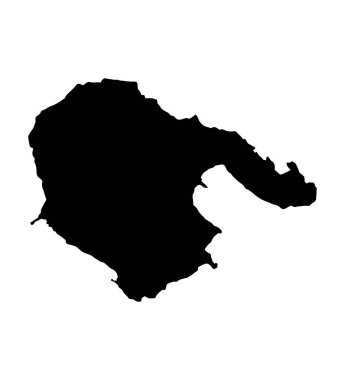 Hornby Adası haritası siluet bölgesi, bölge, siyah şekil çizimi. İşaret, sembol, simge, logo, maskot veya istediğiniz herhangi bir tasarım için iyi bir kullanım.