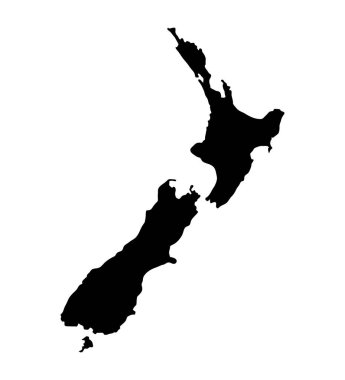Auckland Adası haritası siluet bölgesi, bölge, siyah şekil çizimi. İşaret, sembol, simge, logo, maskot veya istediğiniz herhangi bir tasarım için iyi bir kullanım.