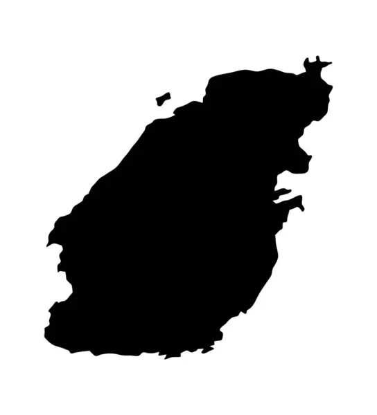 鲍恩岛地图轮廓 黑色形状的图解 用于标志 吉祥物或任何你想要的设计 — 图库矢量图片