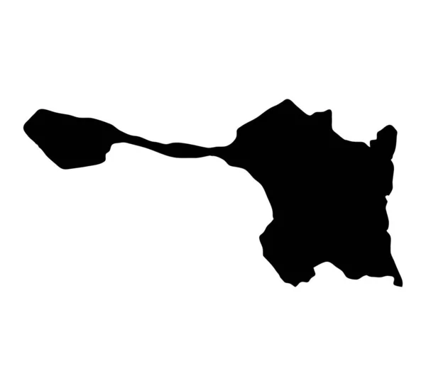 Ιερό Νησί Χάρτη Περιοχή Σιλουέτα Έδαφος Μαύρο Σχήμα Εικονογράφηση Στυλ — Διανυσματικό Αρχείο