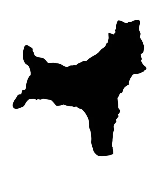 Mappa Dell Isola Natale Regione Silhouette Territorio Illustrazione Stile Nero — Vettoriale Stock
