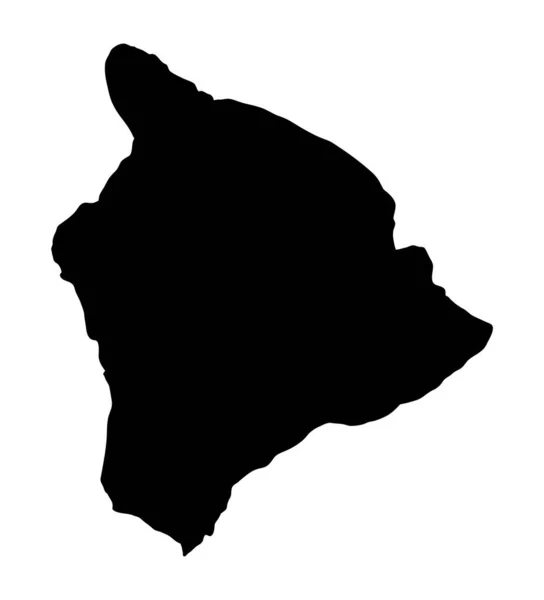 Μεγάλο Νησί Χαβάη Νησί Χάρτη Σιλουέτα Περιοχή Έδαφος Μαύρο Σχήμα — Διανυσματικό Αρχείο